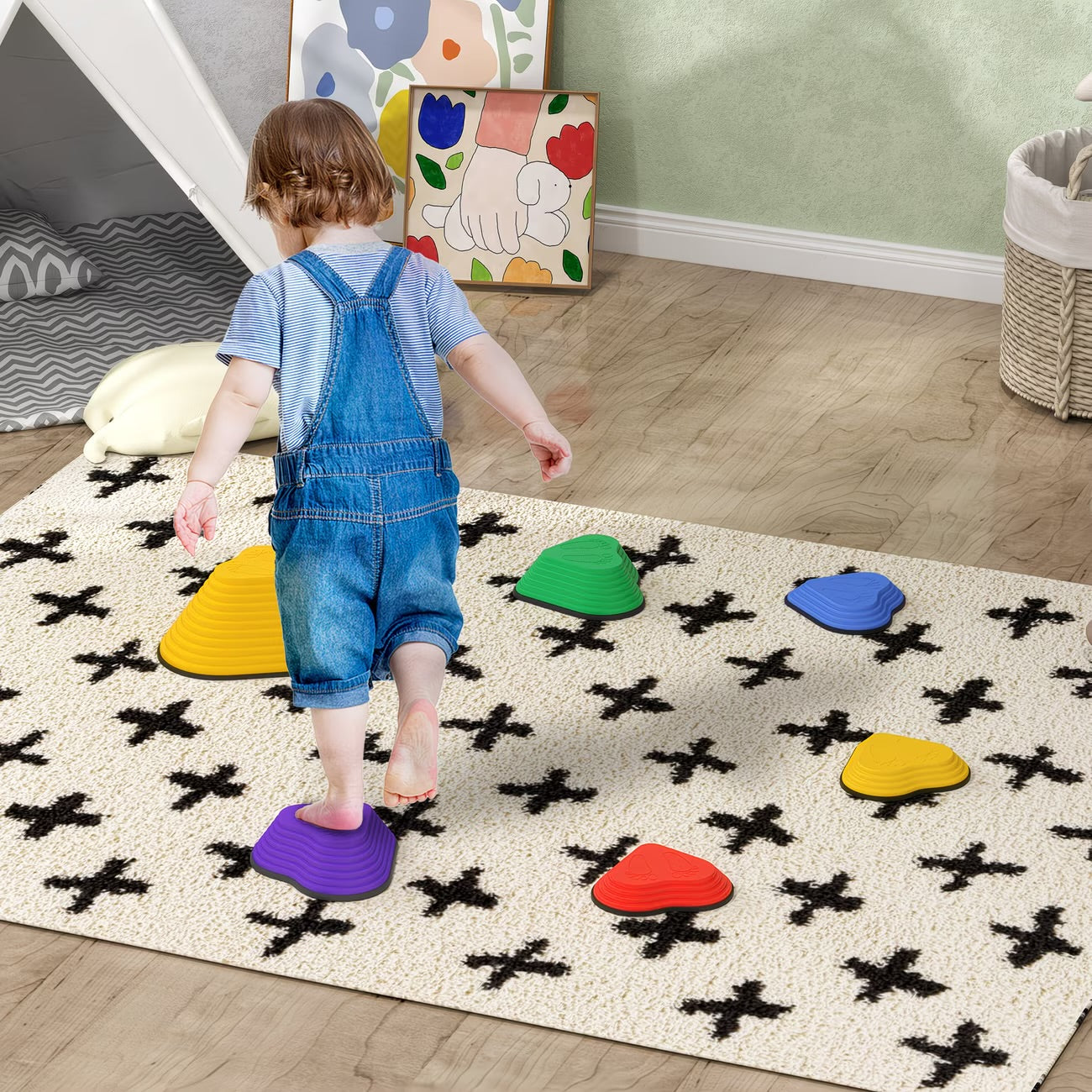 Multi-Coloured Balance Stepping Stones