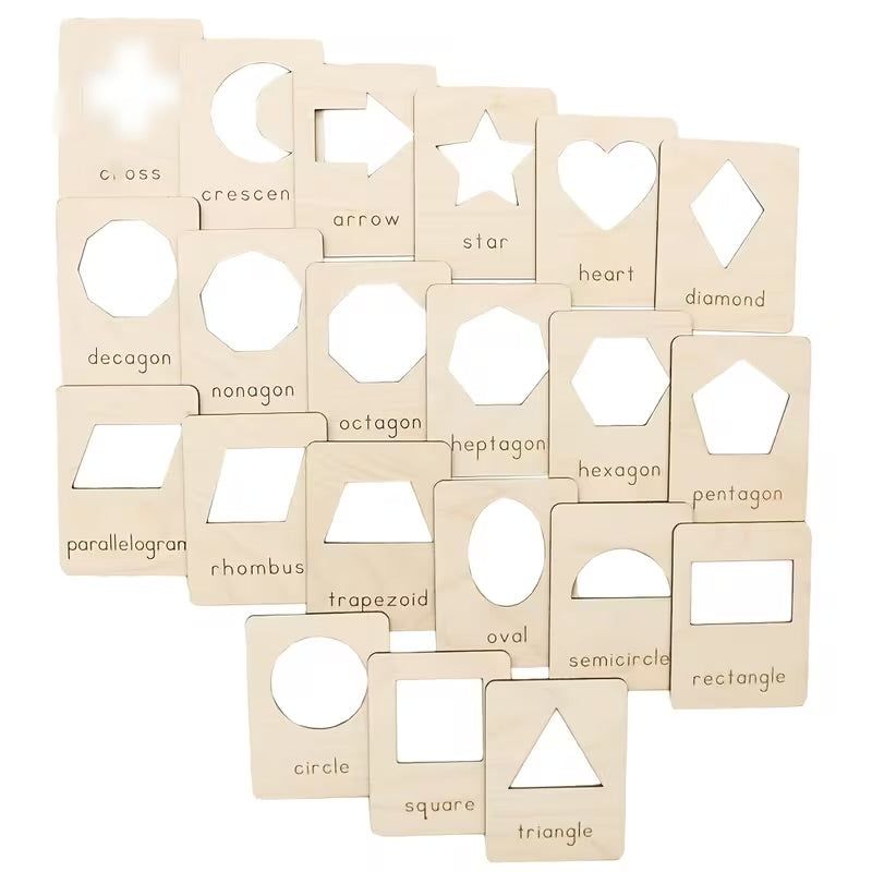 Shape Recognition Wooden Cards