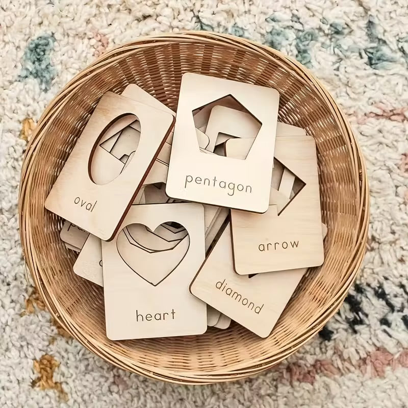 Shape Recognition Wooden Cards