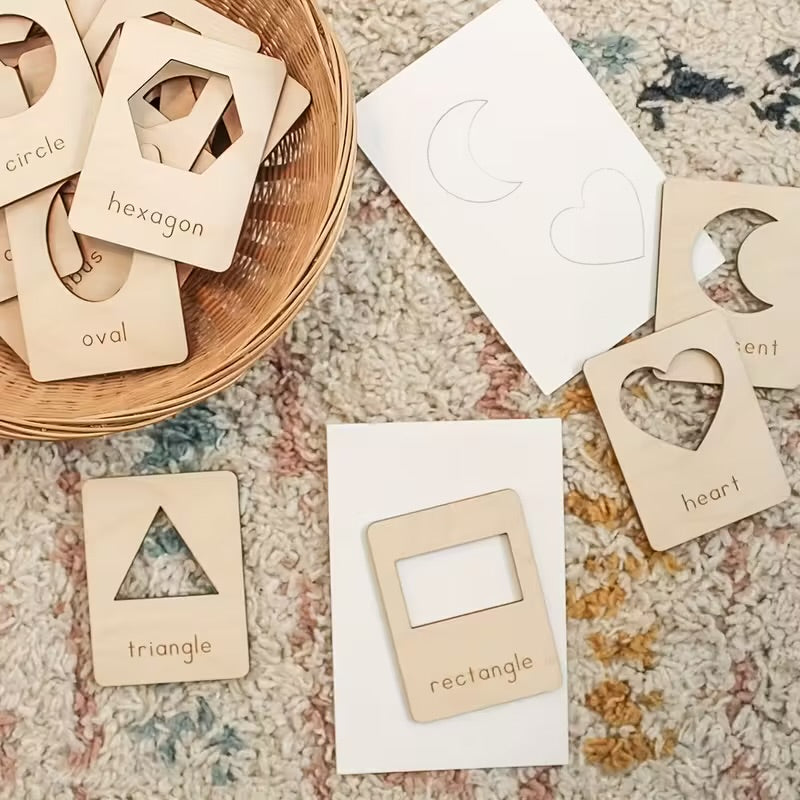 Shape Recognition Wooden Cards