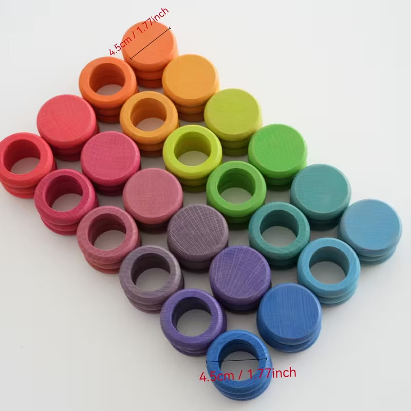 Rainbow Wooden Rings